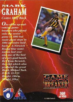 1995 Select AFL #308 Mark Graham Back